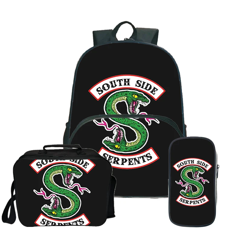 Mochila ривердейл южной стороне рюкзак Пенал школьный сумки для девочек-подростков; для мальчиков и девочек, рюкзак для ланча 3 шт./компл. рюкзак для путешествий - Цвет: 7
