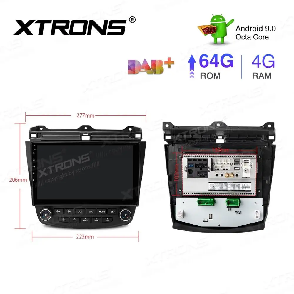 10," Android 9,0 OS автомобильный мультимедийный gps радио для Honda Accord 2002-2007(Левый руль) с CarPlay/Android Авто поддержка