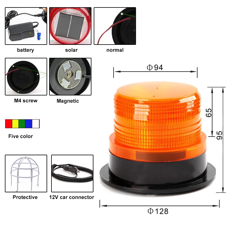 Солнечный сигнальный стробоскоп мини стробоскоп предупредительный светодиод светофор и дорожный Маяк Сильный магнитный красный wihte синий оранжевый
