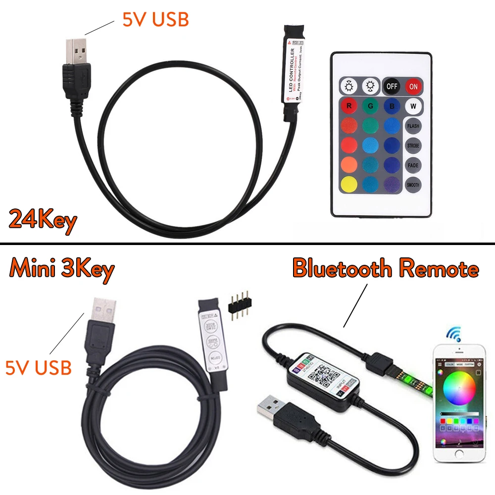 1 м 3 5050 RGB Светодиодная лента 5 в USB неоновая Диодная Гибкая полоса подсветка для