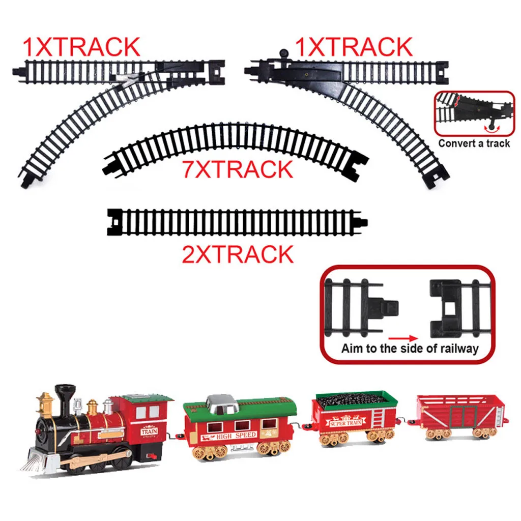 Радиоуправляемый поезд огни и звуки Рождественский поезд набор железная дорога игрушка для трека Рождественский поезд подарок радиоуправляемые игрушки Прямая поставка
