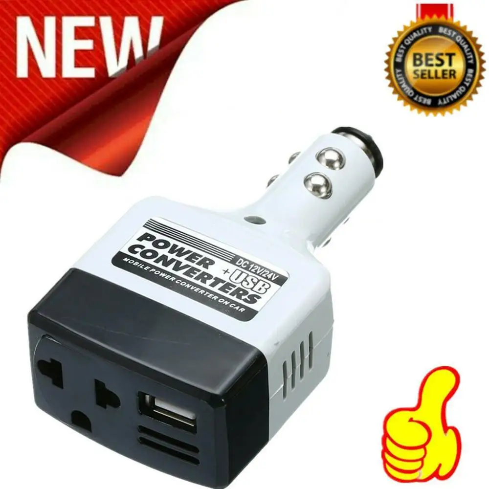 

NEW Adeeing Car Power Converter Inverter 12V/24V for 220V Adapter Charger Car Cigarette Lighter Socket Power USB Converter r35
