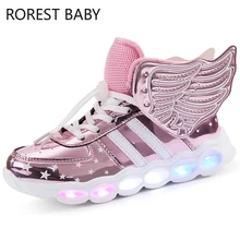 Luminous Sneakers Boy Girl Cartoon LED Light Up Shoes Glowing with Light Kids Shoes Children Led Sneakers Brand Kids Boots