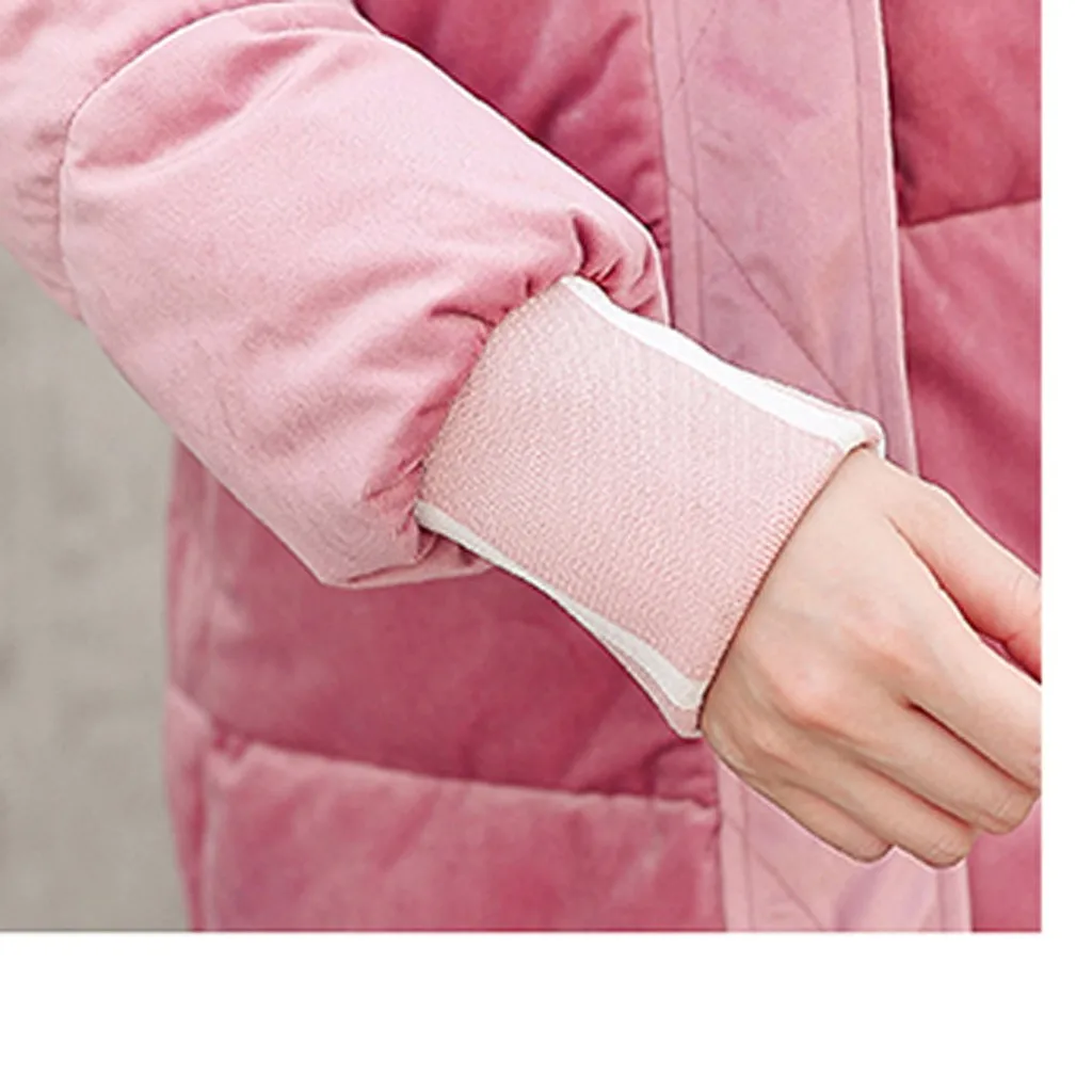 Зимняя куртка для женщин, теплое однотонное бархатное плотное пальто, Manteau Femme Winterjas Dames Parka Abrigos Mujer Invierno Kurtka Zimowa damsk