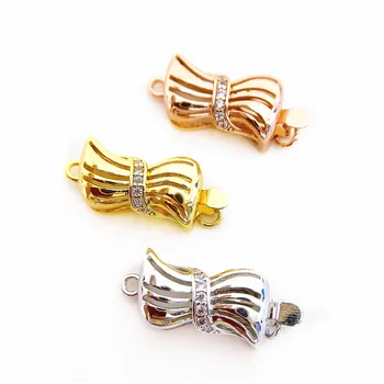 

Copper Clasps 18K Gold plated DIY Pearls Jewelry Fittings Fastener Connector Clasps For DIY Gems Pearls Necklace Bracelet Clasp