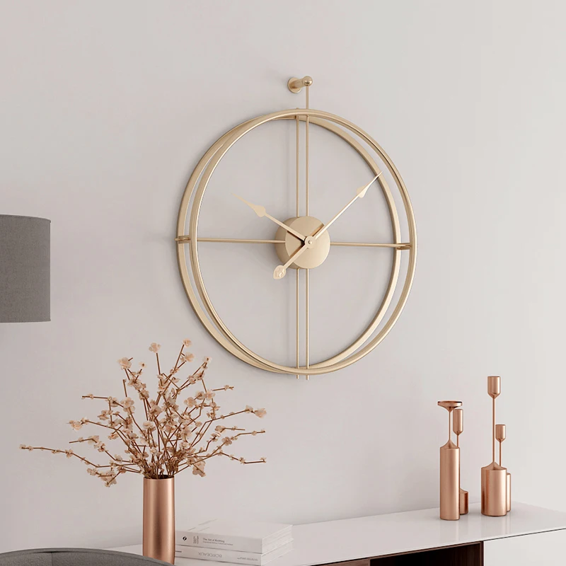 Home Decoration Office wall Clocks Wrought Lron Wall Mounted Large Mute Clock European Modern Design Clock 20 Inches