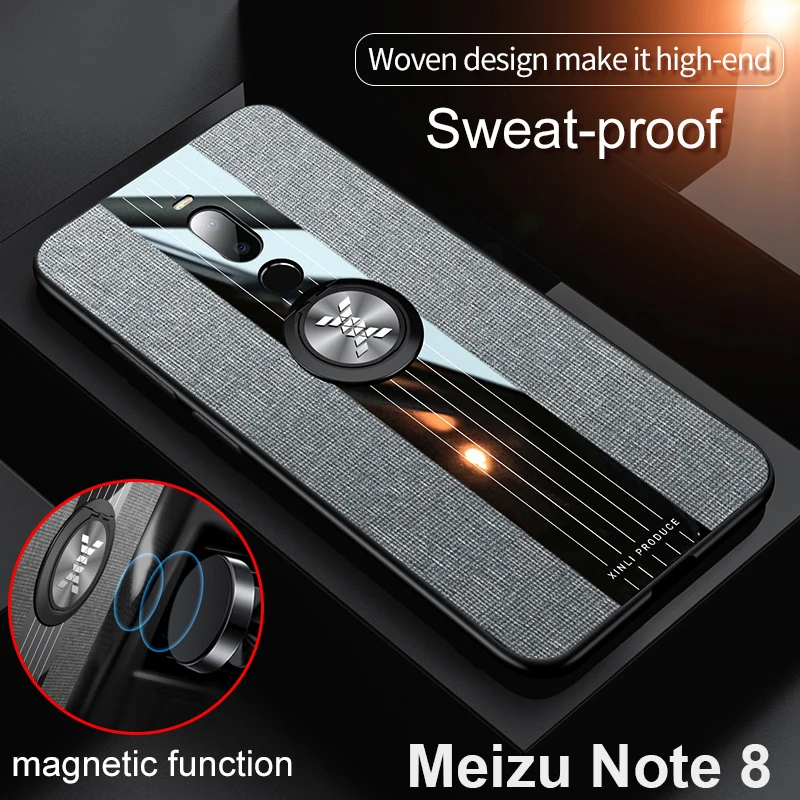 Для Meizu Note 9 чехол для телефона в виде металлического колечка на ткани твердом