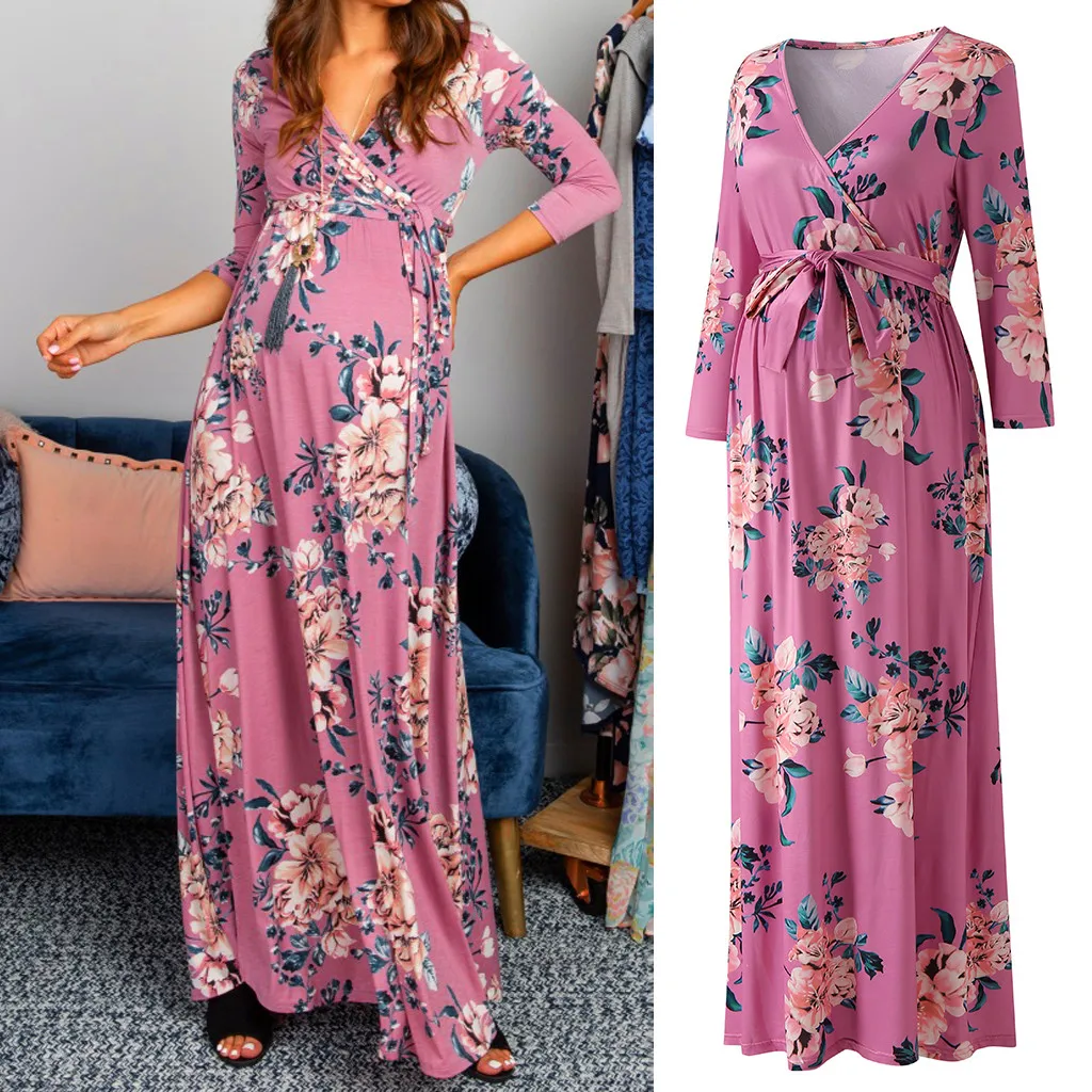 

Maternity Dresses Maternity Clothes Pregnancy Dress Pregnant Dress Casual Floral Falbala Pregnants Dress Comfortable Sundress A2