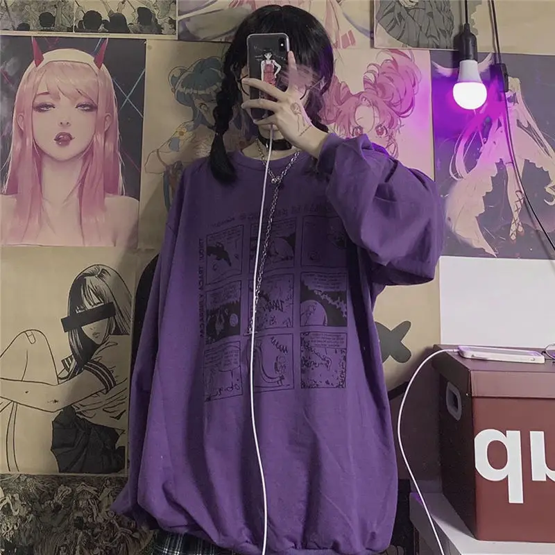 2021 new sweater female student Korean loose ins Japanese cartoon animation versatile autumn top BF trend