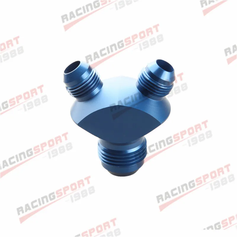 12AN x AN8 8AN Male Flare Y Block Adapter Fitting Aluminum Blue | Автомобили и мотоциклы
