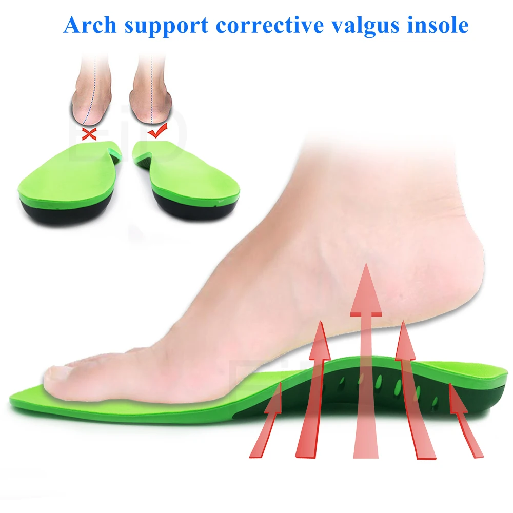 Большие размеры ортопедические стельки Cubitus Varus для плоской стопы ортопедические стельки для обуви вставка для поддержки свода Подушечка Для подошвенного фасциита