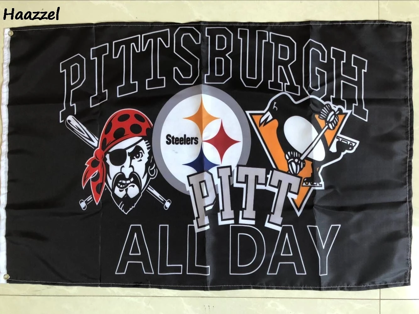 3ftx5ft 3x5f t Питтсбург весь день флаг Питтсбург Steelers Пираты Пингвины Питт флаг печати баннер, флаг из полиэстера Размер 150*90 см