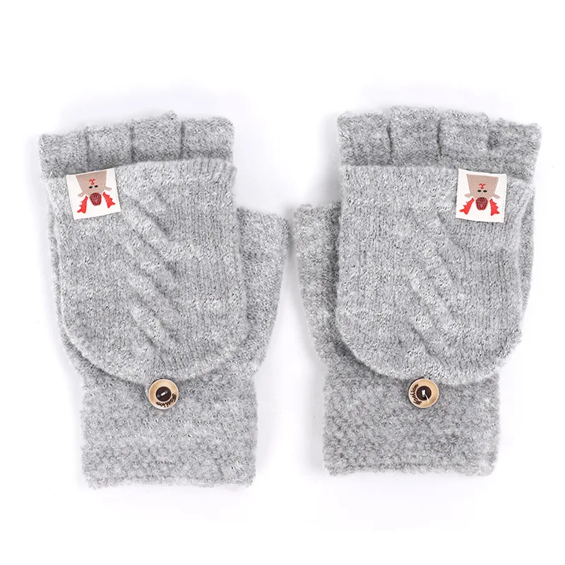 Guantes зимние перчатки женские зимние перчатки для девочек одноцветные перчатки из кроличьей шерсти мягкие теплые яркие цвета двойные женские перчатки