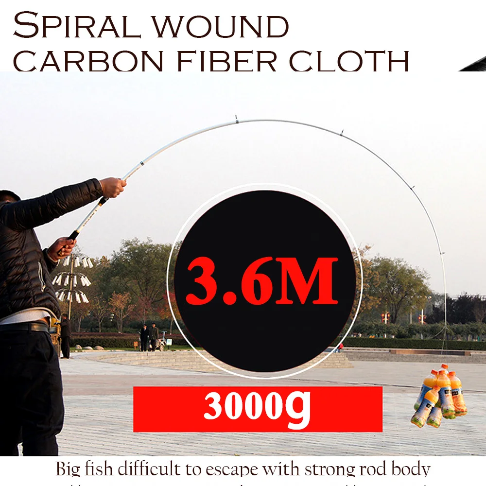 GHOTDA New Design White Spinning Fishing Rod FRP + Carbon Fiber Telescopic Fishing Rods 2.1-3.6M