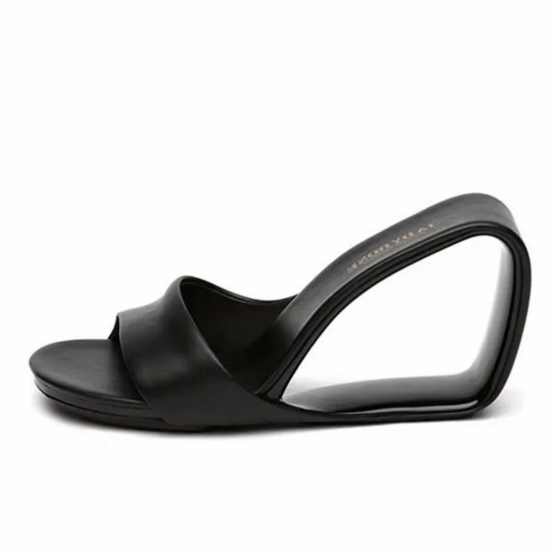 Сандалии женские на танкетке 8 см модные шлепанцы высоком каблуке пляжные