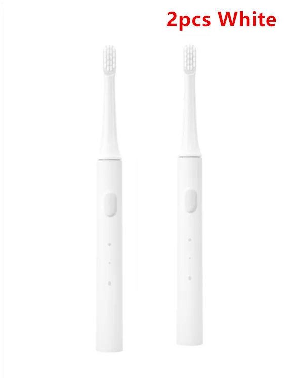 Xiao mi jia T100 mi умная электрическая зубная щетка 2 скорости USB перезаряжаемая звуковая зубная щетка отбеливание Уход за полостью рта зона Re mi nder - Цвет: 2pcs white