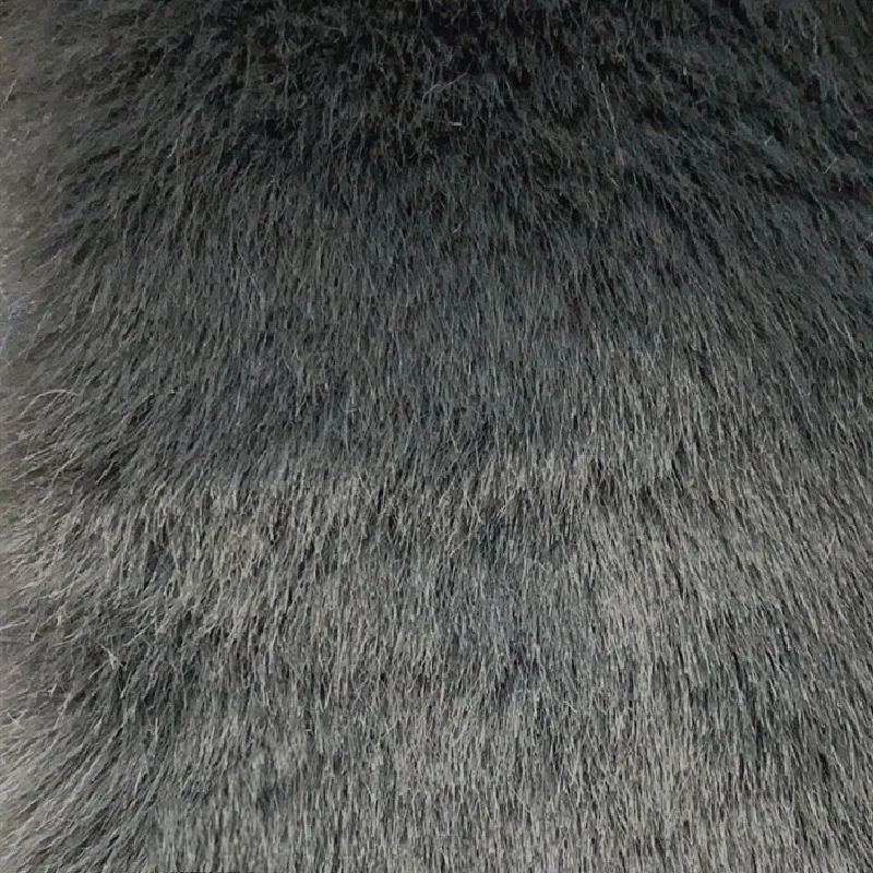 Tessuto In Pelliccia Sintetica Di Lusso Al Metro, Strutturato, Imitazione Visone, Nero - 7205 Black - Foto 7