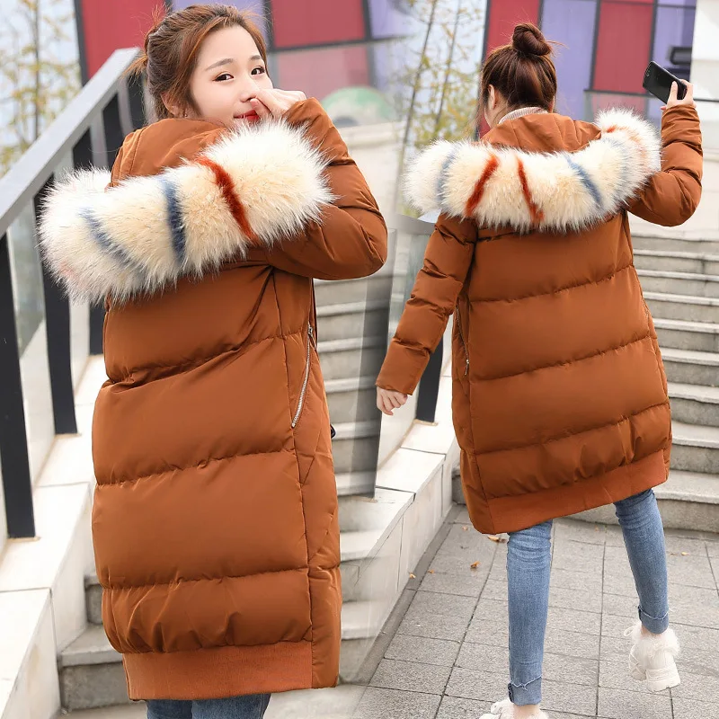 

2018 Winter New Style WOMEN'S Dress down Coat Mid-length INS Korean-style Versatile down Feather Cotton-padded Clothes Cotton Co