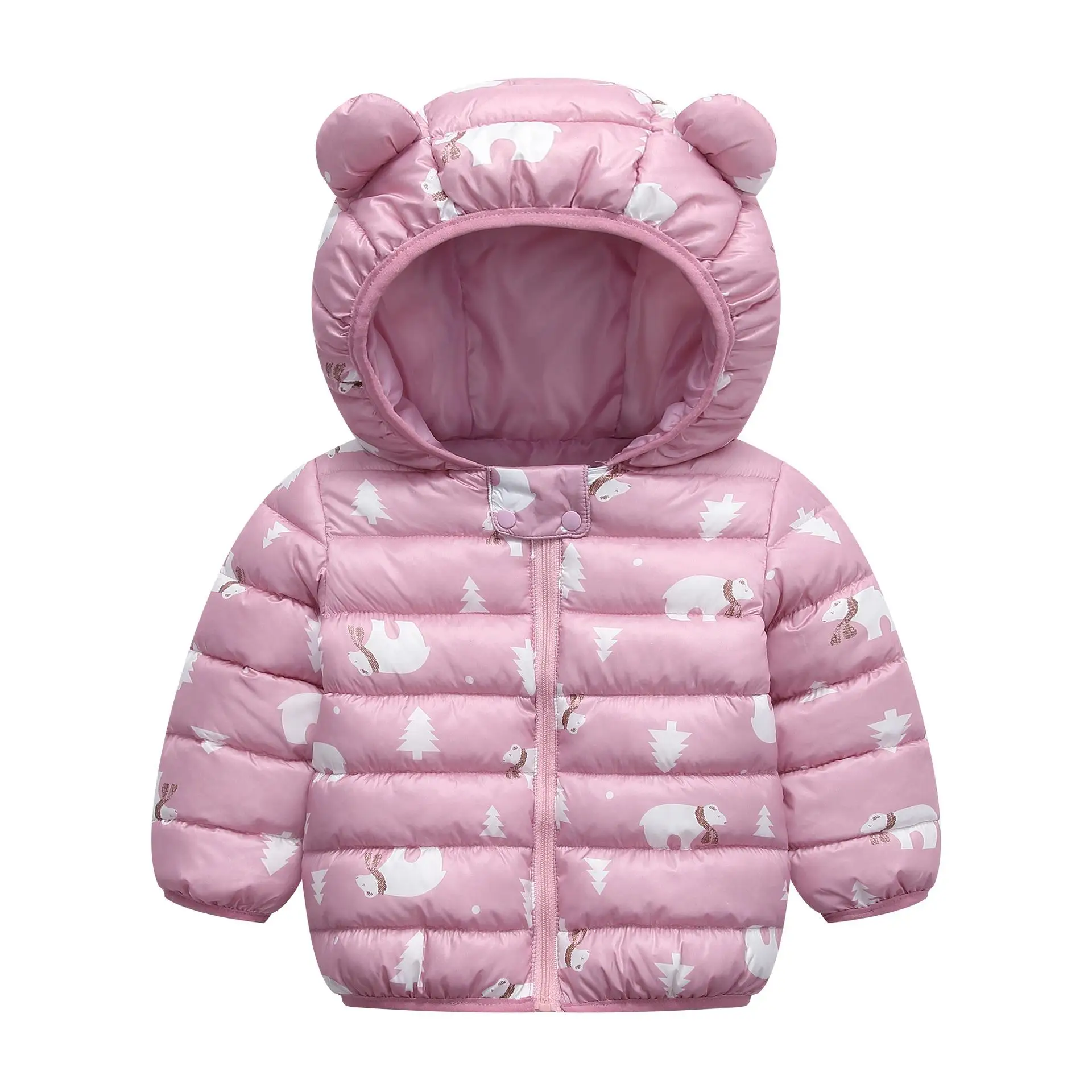 Коллекция года, зимняя цветная куртка для младенцев с изображением героев мультфильмов, с капюшоном, милая детская зимняя одежда для мальчиков и девочек, детская верхняя одежда - Цвет: pinks