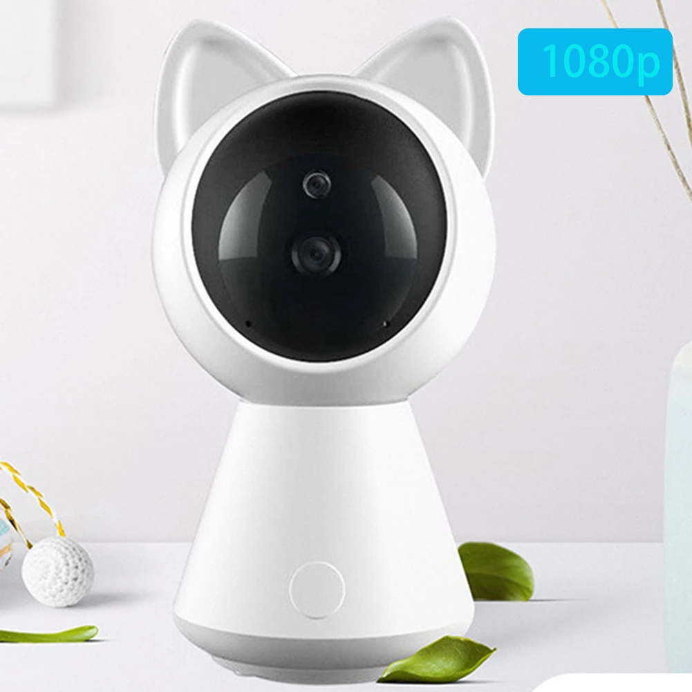 Беспроводная WiFi 1080P камера с функцией автоматического слежения Детский Монитор Домашняя безопасность ip-камера робот интеллектуальная камера видеонаблюдения камера наблюдения - Цвет: White