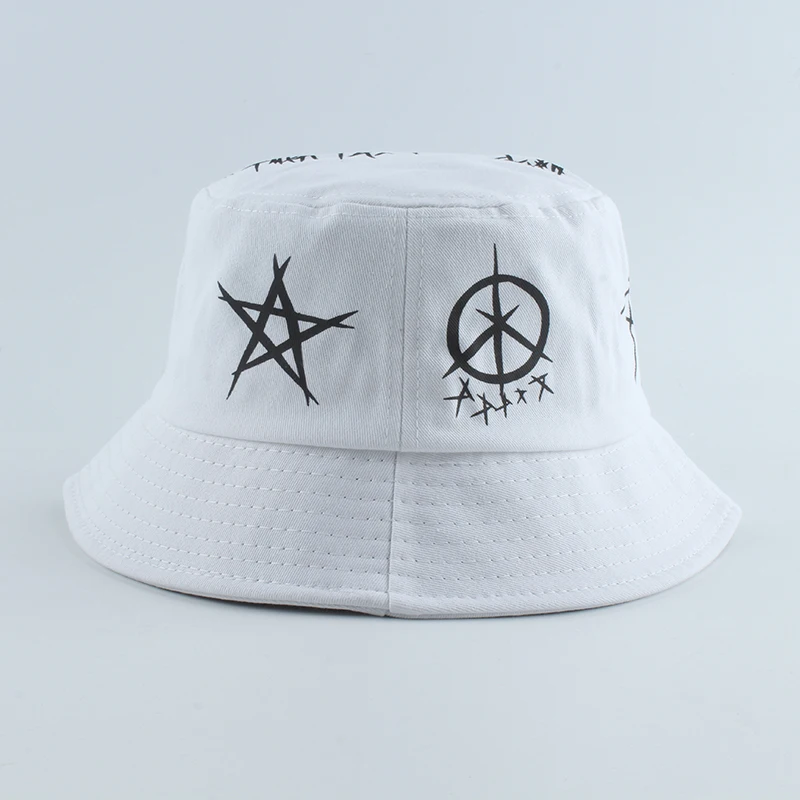Unisex Harajuku Bucket Hat Fisher Outdoor Black White Patchwork Hip Hop Cap Men's Summer Fisherman Hat Women New Bone Feminino