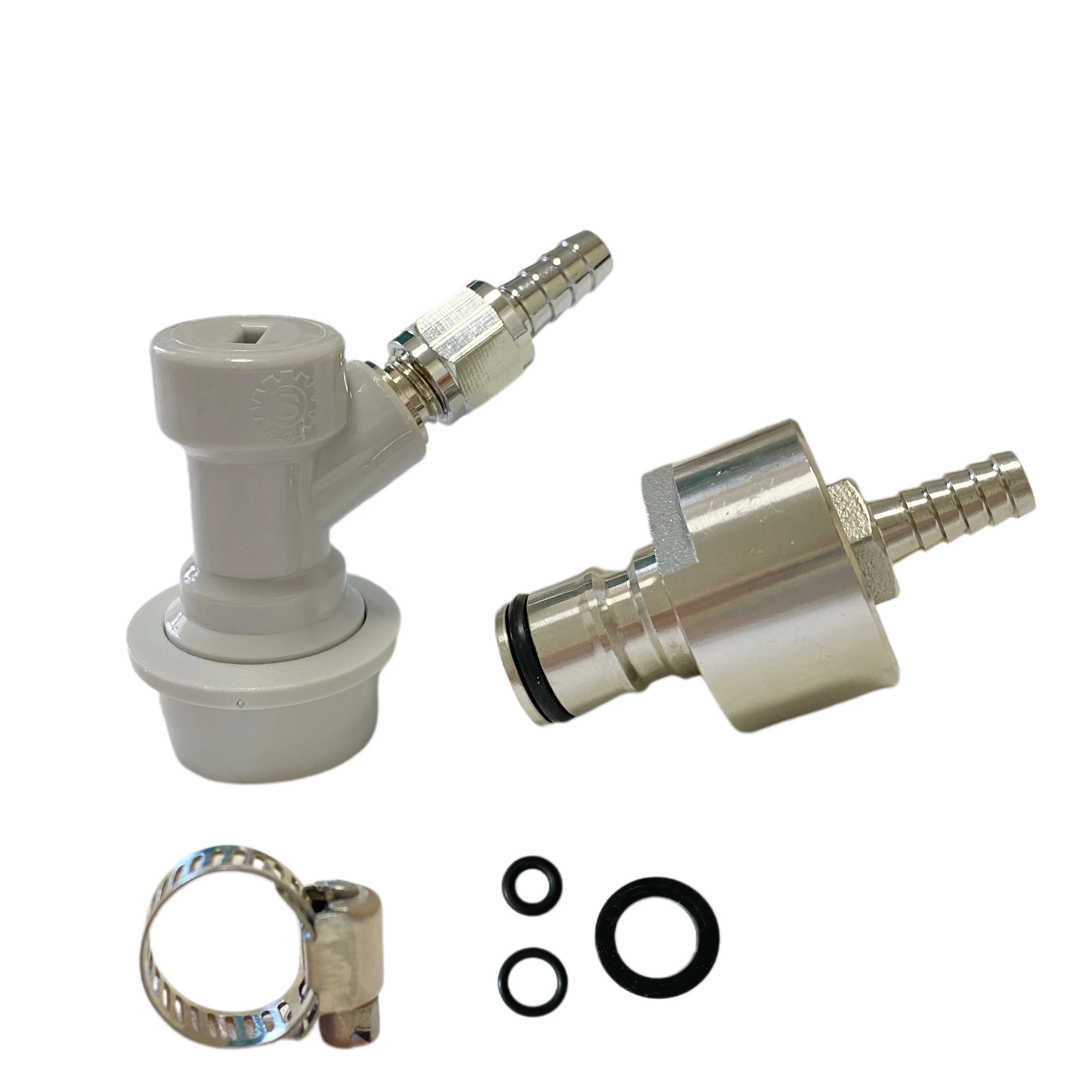 Homebrew Ball Lock Carbonation Cap Gas Plastic Quick Disconnect 1/4 Barb ball lock keg adapter homebrew push fit connectors