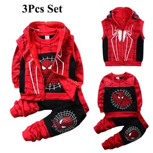 

New Baby Spiderman Clothing Sets Cotton Sport Suit For Boys Clothes Spring Costumes Kids Clothes 3pcs Set Autumn Jumpsuit Fall