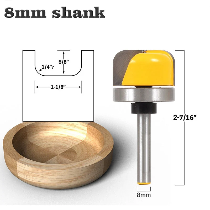 

TALI 6.35mm 8mm Shank Bowl and Tray Template Router Bit Bottom Woodwork Cutter