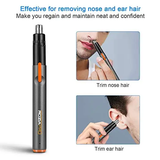 

Professional Nose Hair Trimmer and Ear Hair Trimmer Men's Wet/Dry Trimmer with Cleaning System Battery-Operated Nose Hair Shaver
