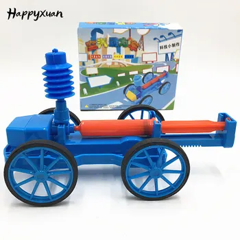

Happyxuan DIY Compressed Air Power Car STEM Science Toy Invention Kit for Kids Fun Physical Project Set for Boys Education