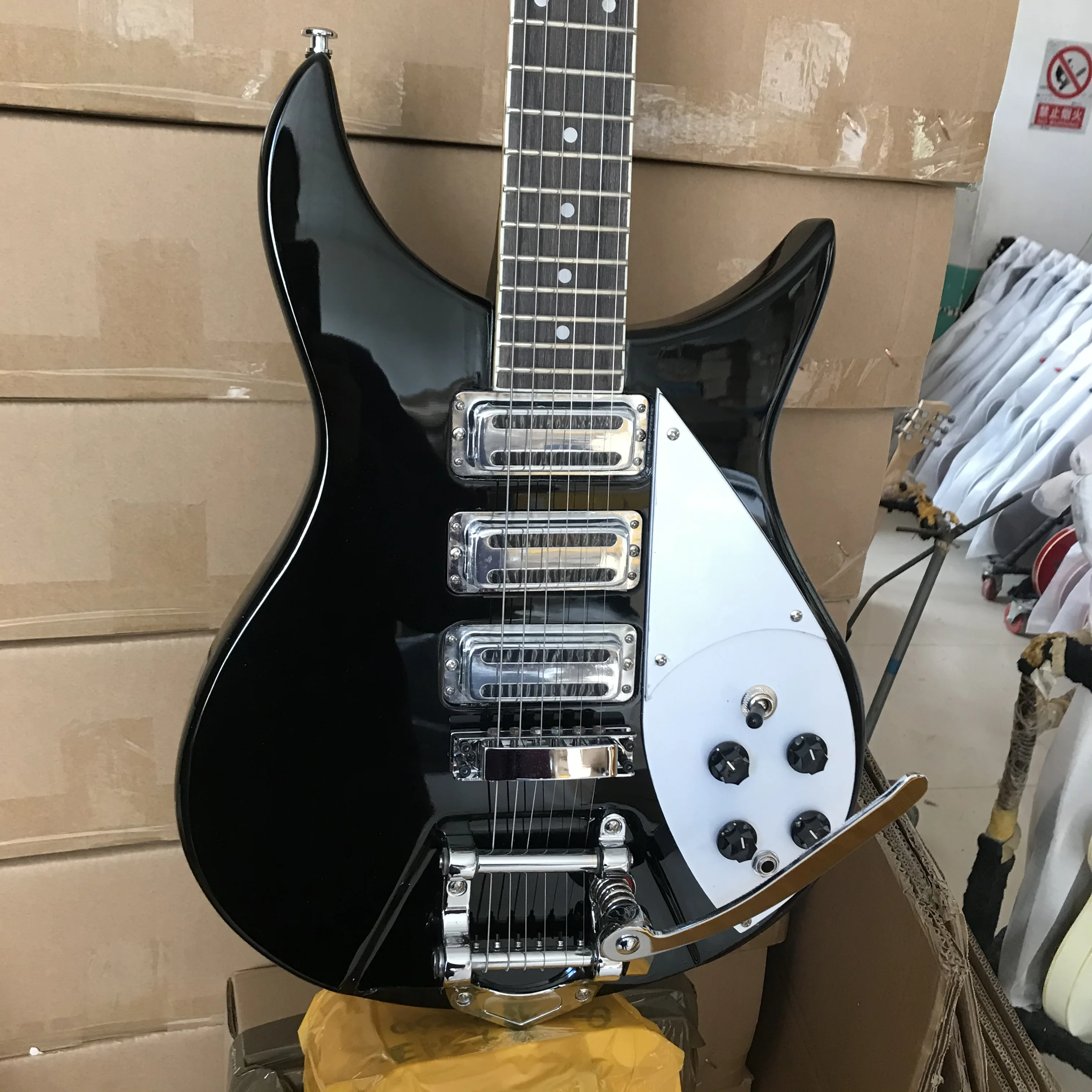Бесплатная доставка Custom Shop Черный Рик 325 модель 6 строки электрогитара 330 Модель