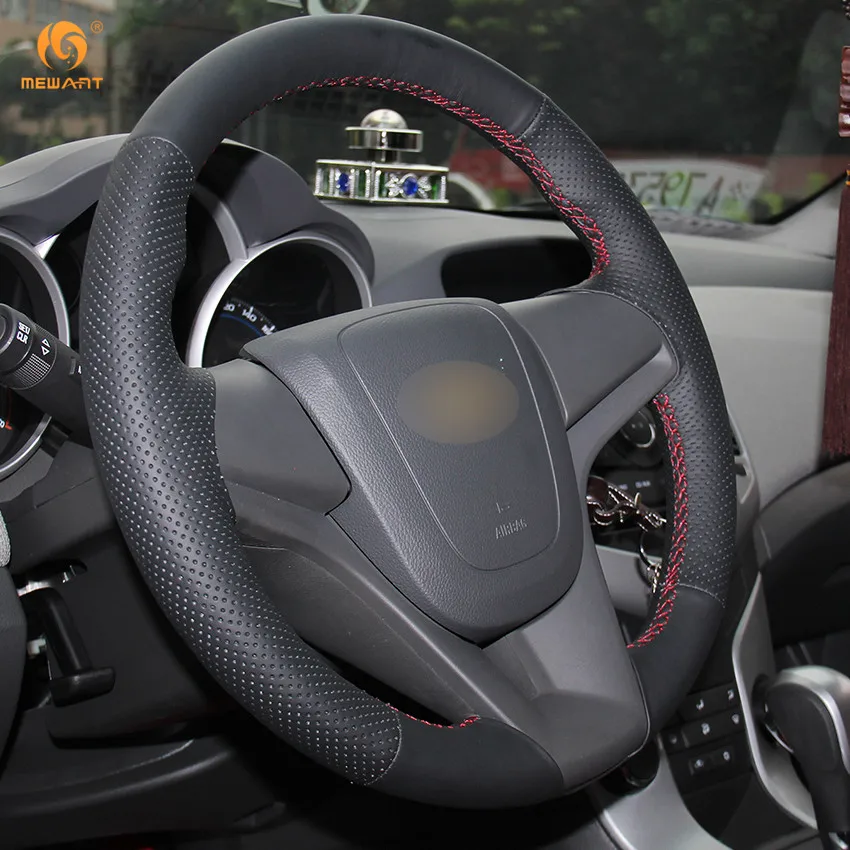 Сшитая вручную черная кожаная оплетка на руль MEWANT для Chevrolet Cruze 2009 2014 Aveo 2011 Holden