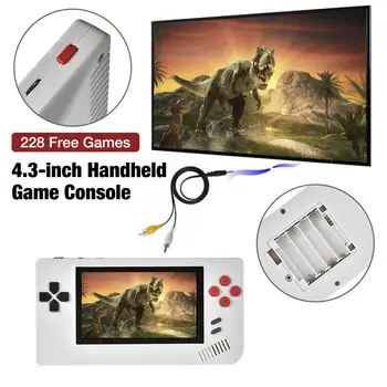 

Portable Game Controller 4.3-inch Handheld Game Console Joysticks Gamepad 8-bit Game Machine Built-in 228 Game Support AV Output
