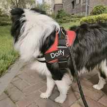 Szelki Dla Psa-arnés personalizado para perro, sin tirones, reflectante, transpirable, ajustable, para correa de chaleco, con parche personalizado