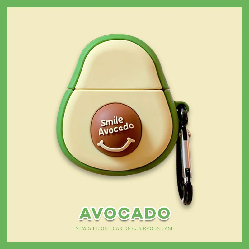 

3D Cartoon Fruit Avocado Pattern Cover For Airpods 1 2 Case Wireless Bluetooth Earphone Case Anti-fall Portable Protection Shell