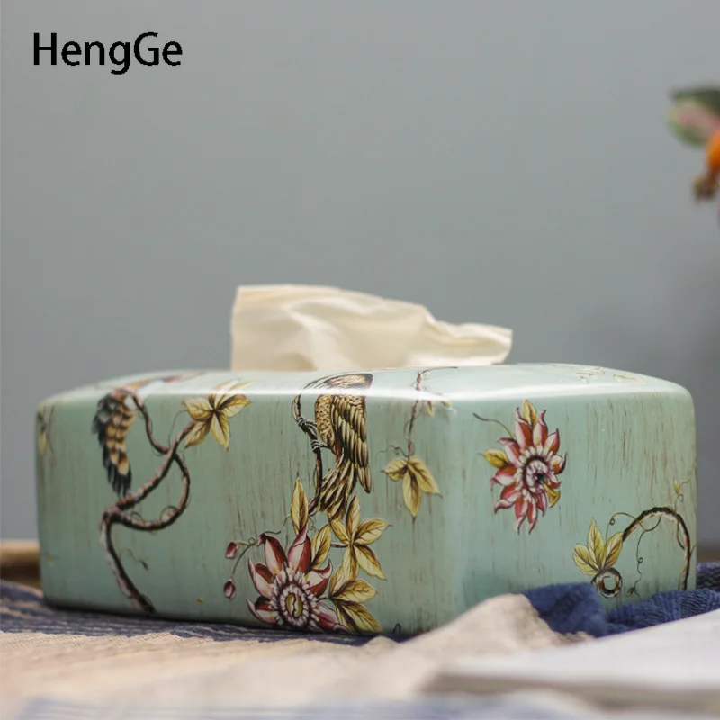 

Обложка в американском стиле ретро состаренная настольная бумажная подставка для полотенец ручная работа с изображением цветов и птиц декоративные украшения