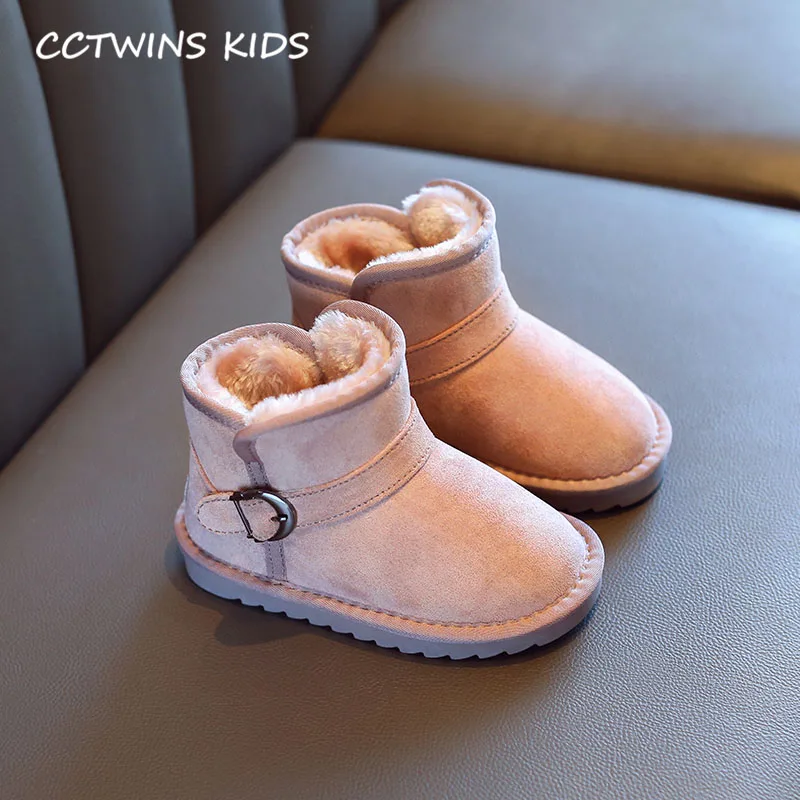 Розовый CCTWINS/детская обувь; коллекция года; зимние брендовые замшевые ботинки для маленьких мальчиков; модные детские зимние ботинки; Теплая обувь черного цвета для девочек; для малышей; SNB115 - Цвет: Розовый