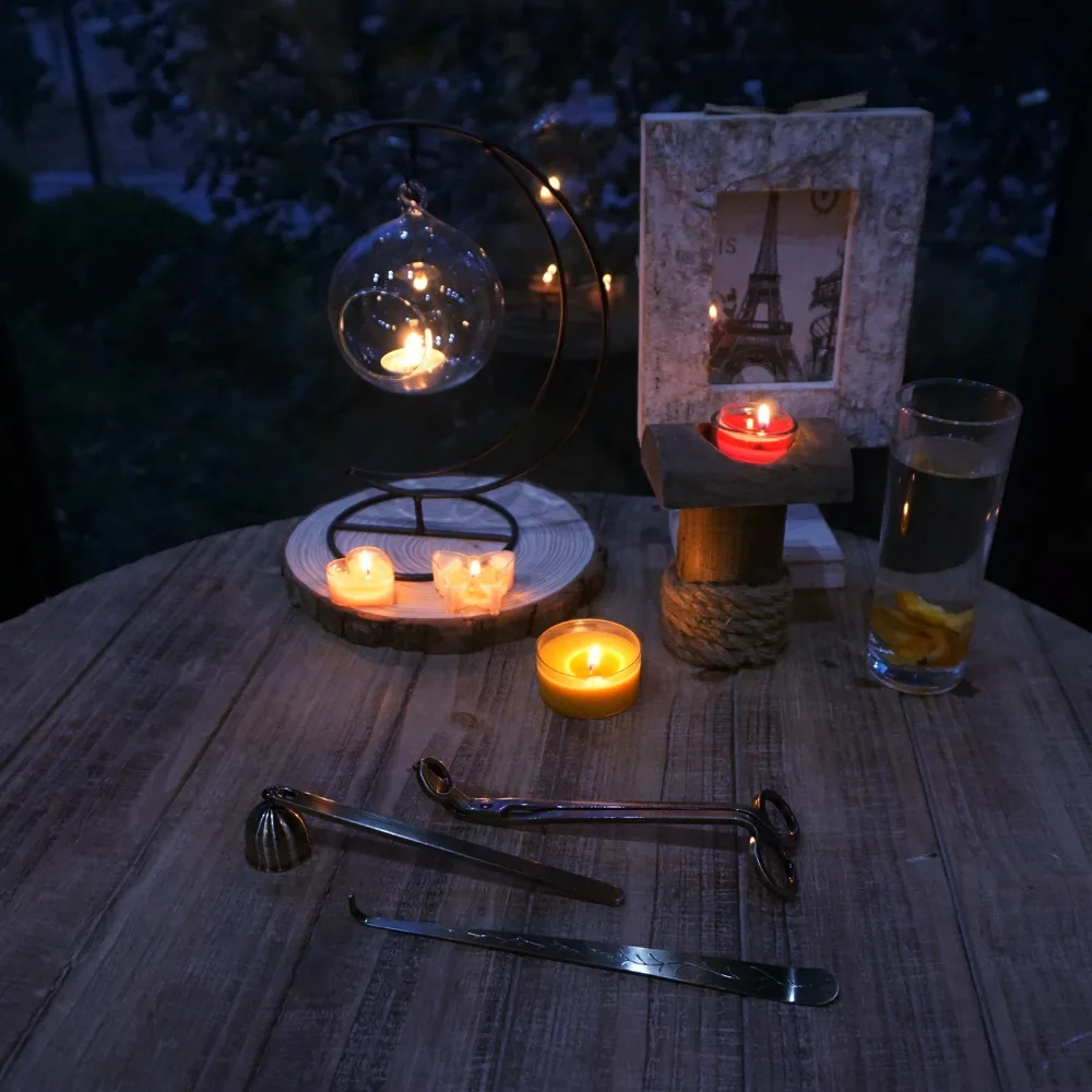 Candle Tools Wick Snuffer/ Trimmer/Dipper Candle Scissors Three-Pieces(5 COLORS