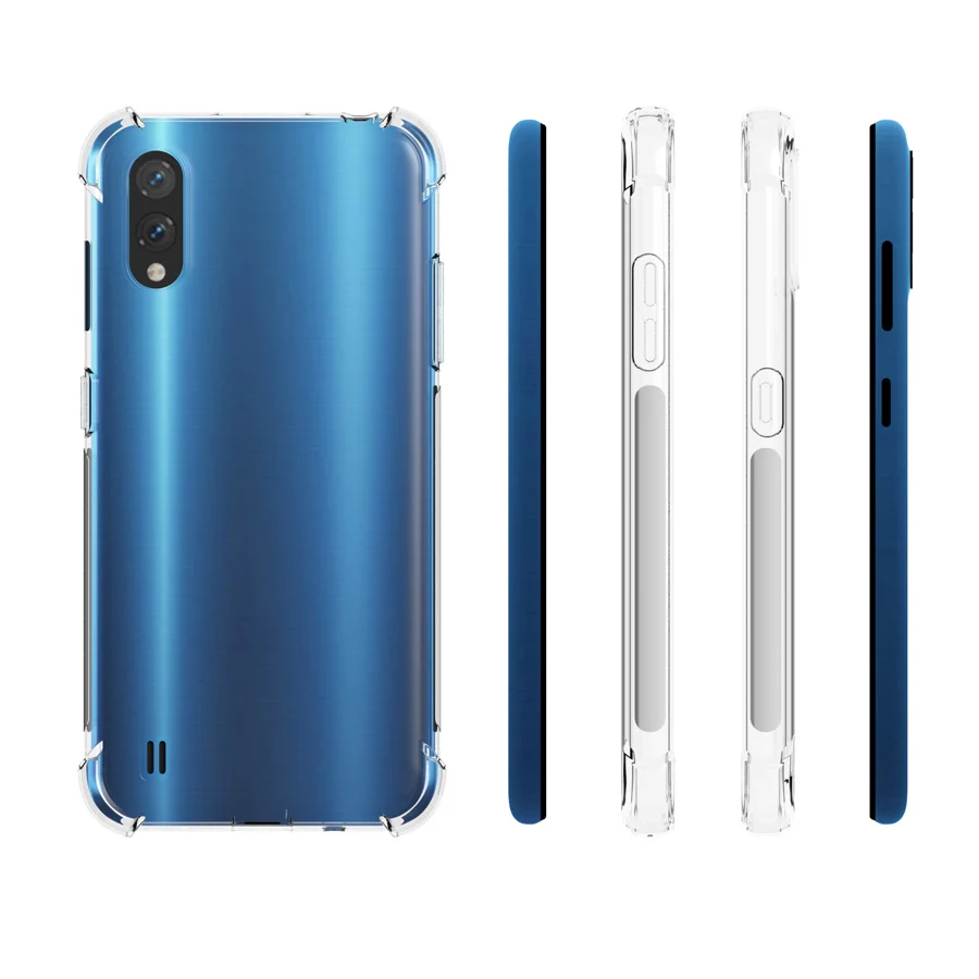 Для samsung Galaxy A01 чехол+ закаленное стекло прозрачный защитный гелевый Мягкий ТПУ Чехол резиновый чехол