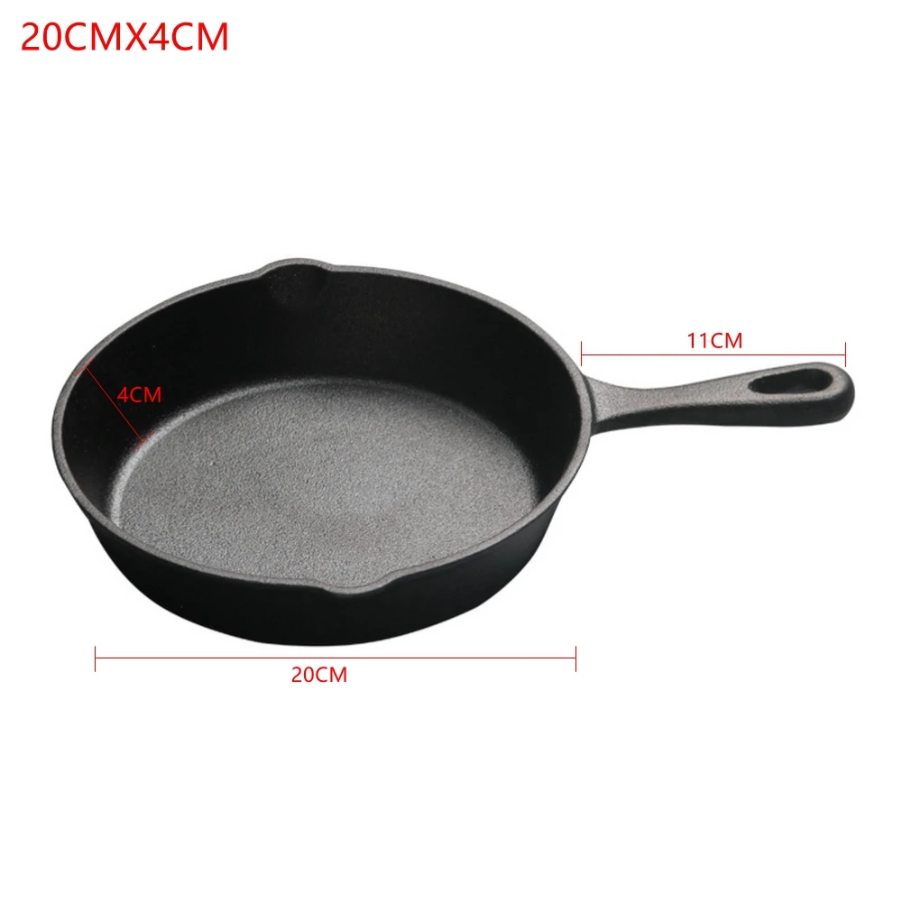 14/16/20cm Cast Iron Frying Pan Non-stick Skillet Kitchen Frying Pot  Breakfast Pan Egg Pancake Pot Induction Cooking Cookware - Pans - AliExpress