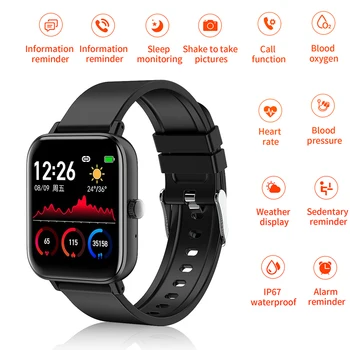 

Smart Watch Built-in Bluetooth call Voice Dial Answer Call Smart Watches Full Touch Heart Rate Pressure Measure IP67 Waterproof