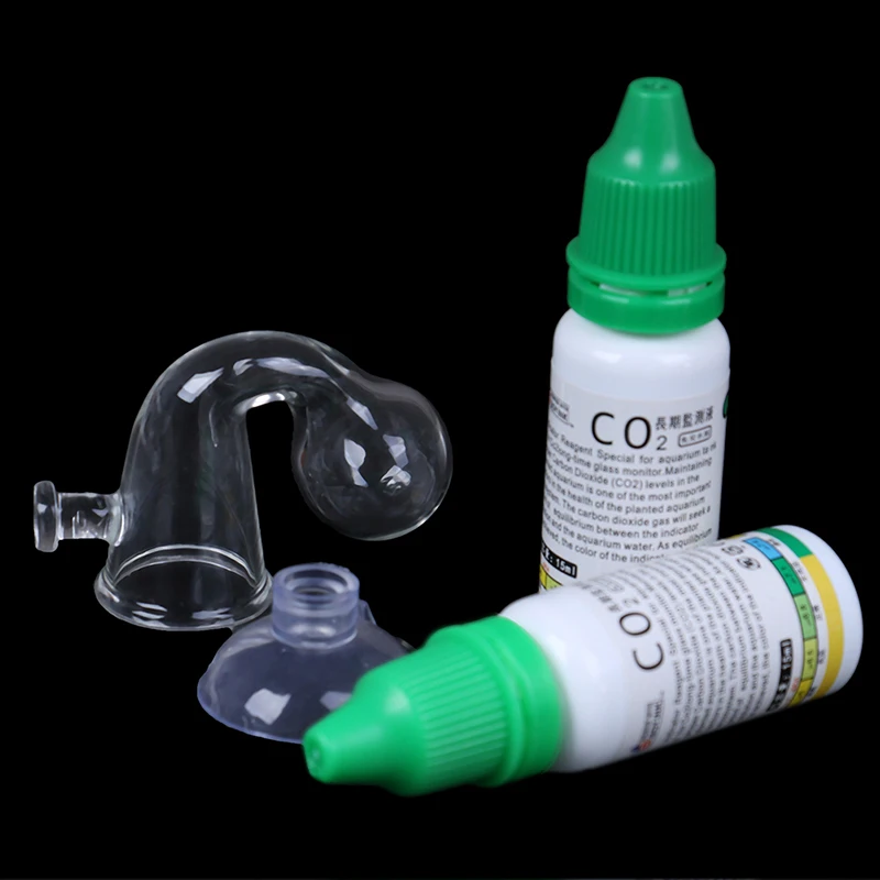 1Set Aquarium CO2 Indicator Drop Checker Solution Long Term Monitor Test Fish Tank Glass Aquatic Co2 Tester Plant Diffuser