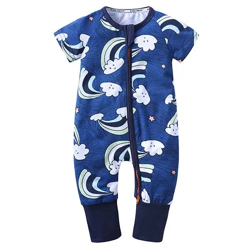 Комбинезон для маленьких девочек; Пижама для новорожденных; детские комбинезоны с цветочным принтом; г.; одежда для малышей; комбинезоны с короткими рукавами; детские пижамы; XH-335 - Цвет: 008