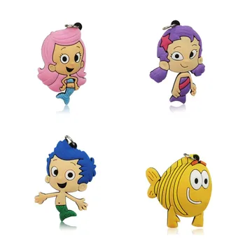 

100pcs Bubble Guppies Cartoon Soft PVC Pendant Fit for Keychains & Necklace Kids Gift Women Boy Girl Accessories Party Supplies