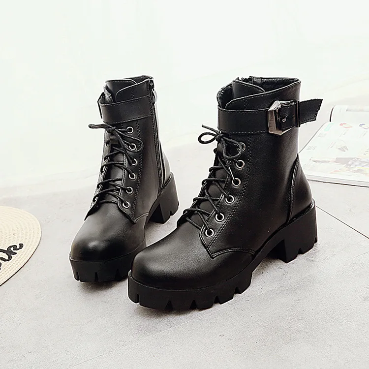 Fashion Leather Martins Boots Woman shoes Winter Warm Lace-up Ankle Boots For Woman High Quality Waterproof Platform Boots658