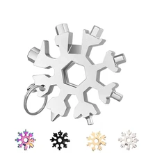 Herramienta de bolsillo múltiple para llavero, llave hexagonal, destornillador multifunción, Campamento, supervivencia al aire libre, senderismo, 18 en 1