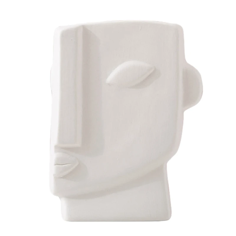 Facial Art Vase Exquisitely Carved Square Face Style Creative Flower Home Event Decoration Ceramic | Дом и сад