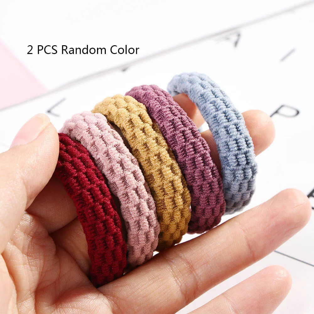 2PC Random Color Простые детские голову эластичная повязка для головы с нахлестом резинкой аксессуары для волос Детские парик для девочек с повязкой на голову для жгута, косички Очелье резинка для волос - Цвет: 2PC Random Color