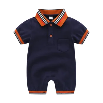 

New arrival Summer fashion baby clothes Unisex short-sleeved lapel cotton toddler newborn baby boy girl romper 0-3 months