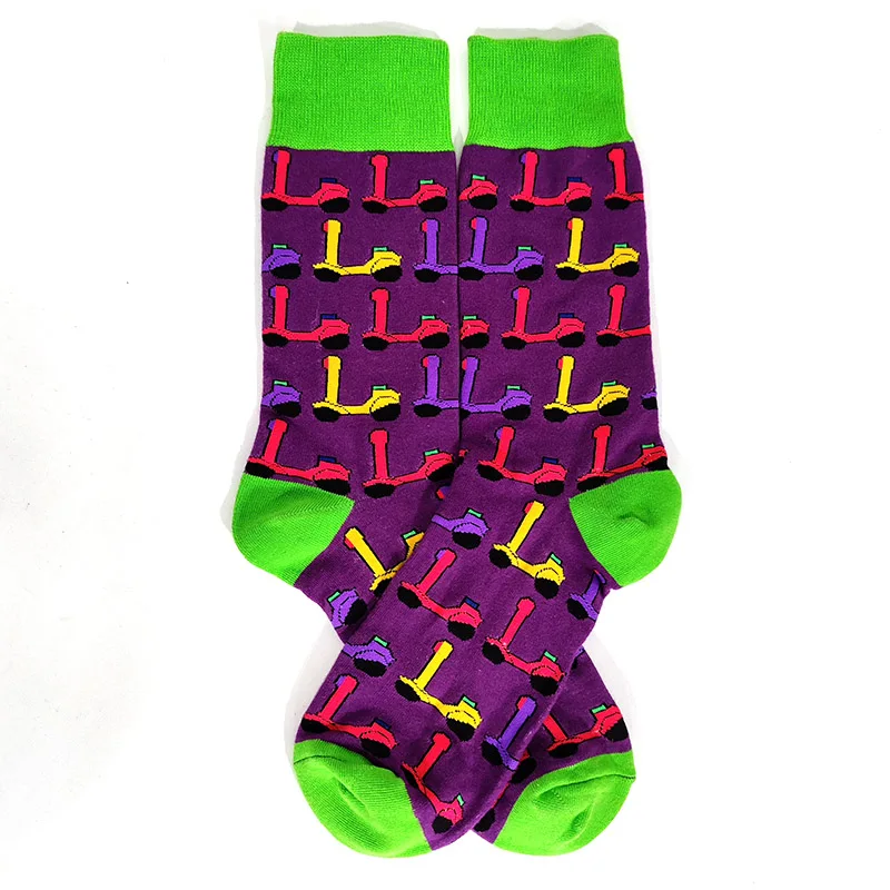 Men's Novelty Fun Graphic Cotton Socks - Unique Designs: Poker, Corgi, Frog, Burger, Piranha, Wolf, Avocado, Eagle